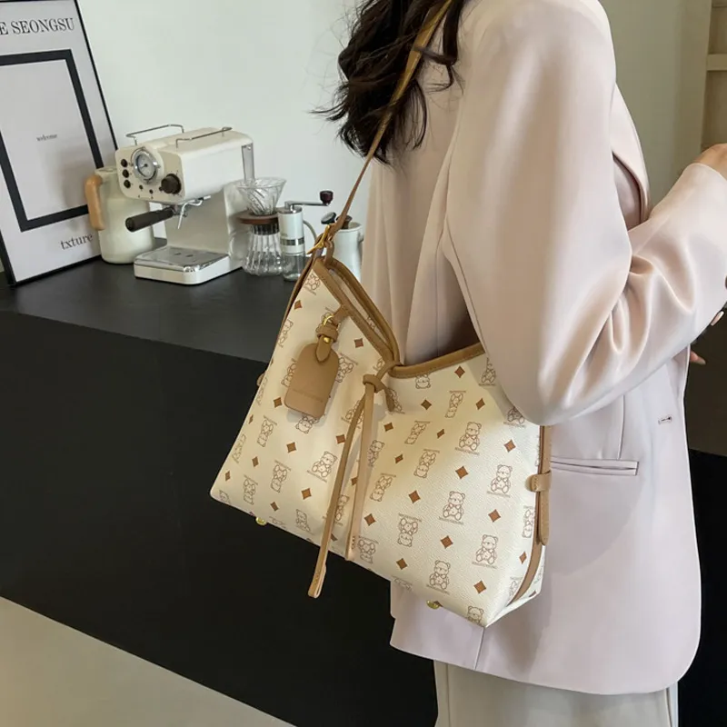 JANE KLAIN Synthetic Leather Shoulder Bag Regular Women's Light Brown/Pink/Black/Ecru-13