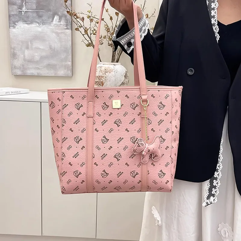JANE KLAIN Synthetic Leather Tote Handbag Shoulder Bag Tubas Women's Caramel/Milk White/Pink/Black-33