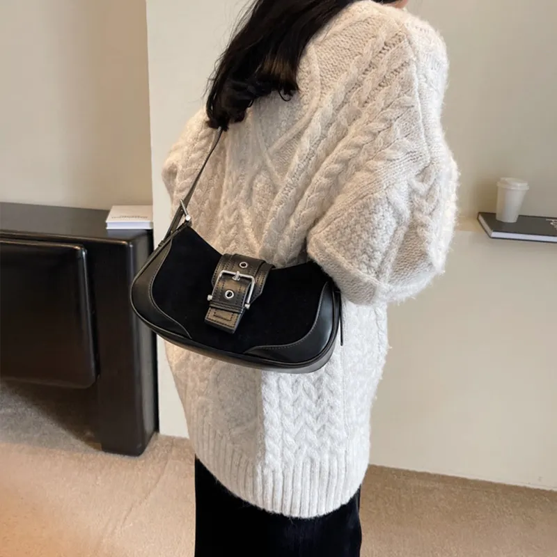 JANE KLAIN PU Shoulder Bag Crossbody Bag Small Square Bag Regular Women's Black/Brown-3