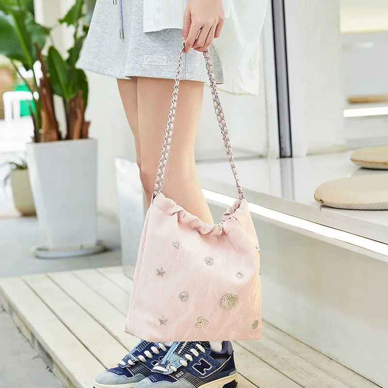 JANE KLAIN PU Shoulder Bag Tote Bag Shopping Bag Shoulder Bag Women's White/Silver/Pink/Black-15