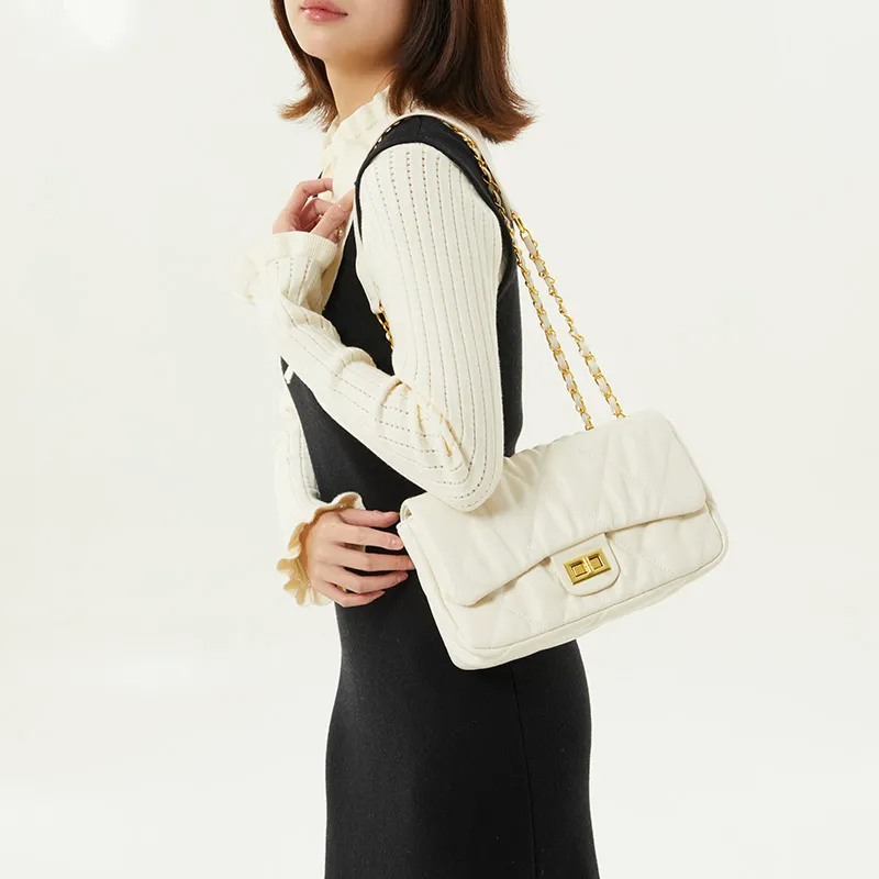 JANE KLAIN Synthetic Leather Crossbody Bag Regular Women's White-2