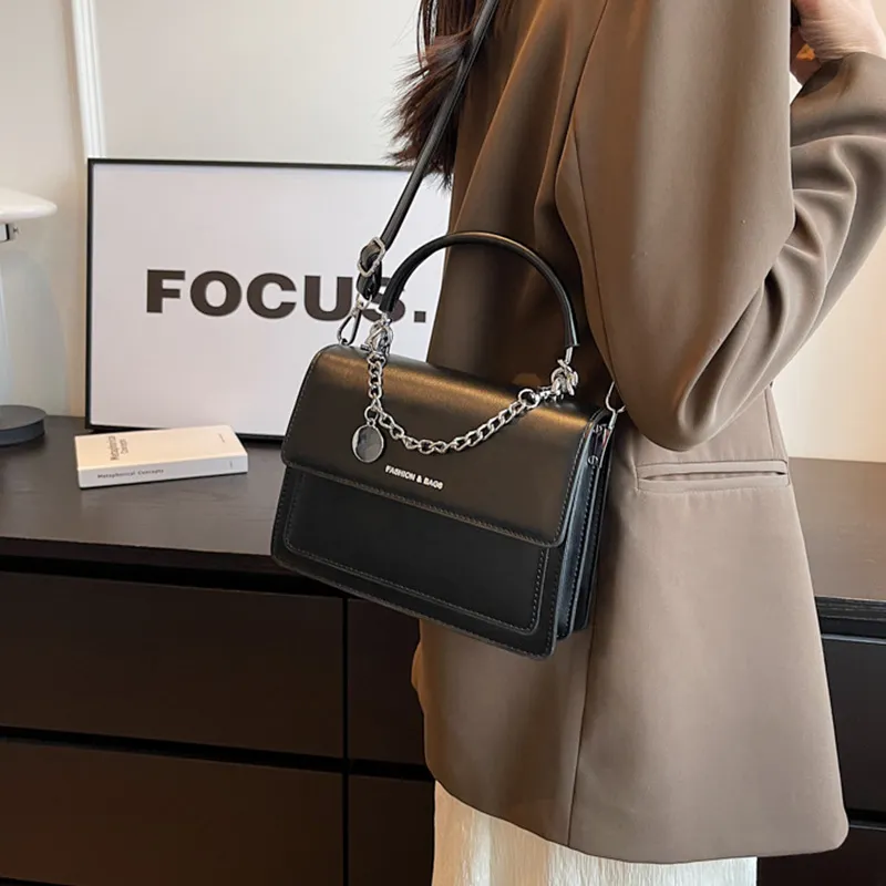 JANE KLAIN PU Small Square Bag Crossbody Handbag Regular Women's White/Black-11