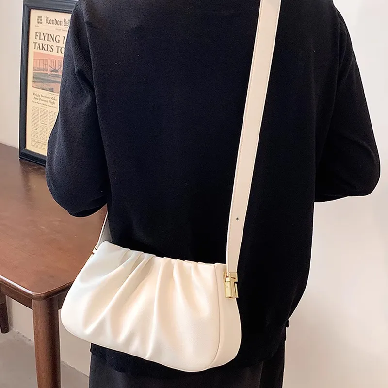 JANE KLAIN Synthetic Leather Shoulder Bag Regular Women's Cloud White/Chestnut Brown-3