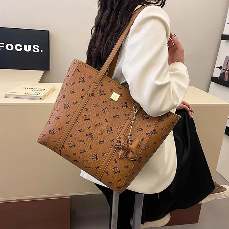JANE KLAIN Synthetic Leather Tote Handbag Shoulder Bag Tubas Women's Caramel/Milk White/Pink/Black-23