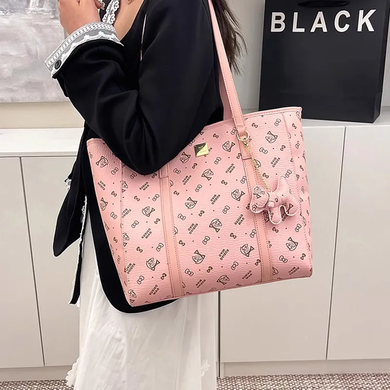 JANE KLAIN Synthetic Leather Tote Handbag Shoulder Bag Tubas Women's Caramel/Milk White/Pink/Black-32