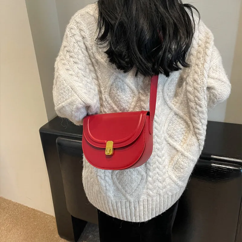 JANE KLAIN Synthetic Leather Small Square Bag, Crossbody Bag, Shoulder Bag Regular Unisex Black/White/Red/Coffee-9