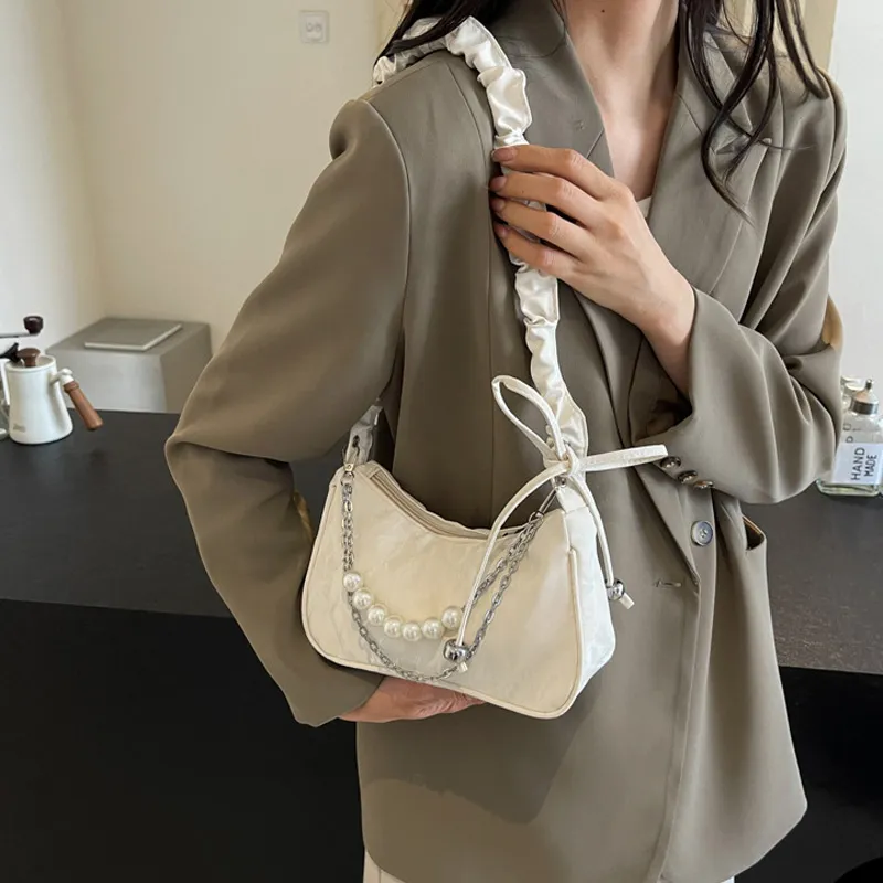 JANE KLAIN Synthetic Leather One Shoulder Underarm Handbag Regular Women's Ecru/Black/Green/Pink-7
