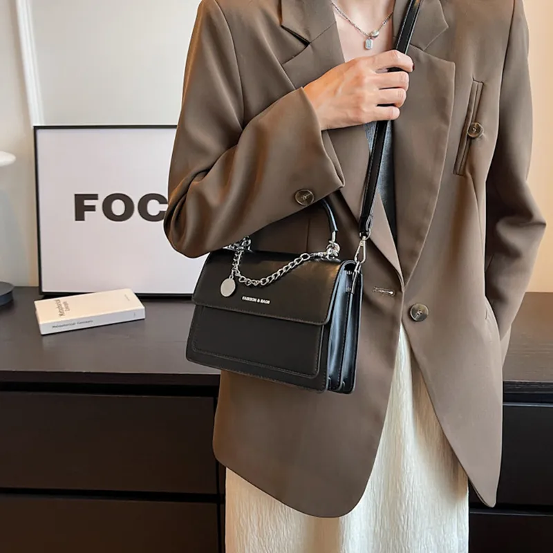 JANE KLAIN PU Small Square Bag Crossbody Handbag Regular Women's White/Black-12