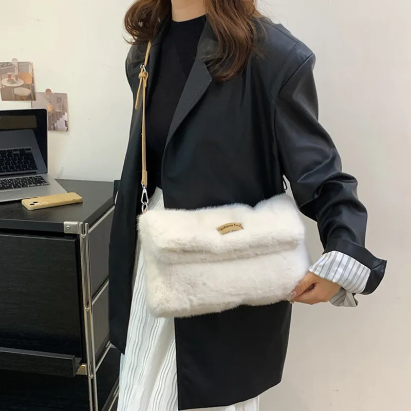 JANE KLAIN Fabric With Synthetic Leather Shoulder Bag Crossbody Bag Women's White/Black/Khaki/Coffee-5