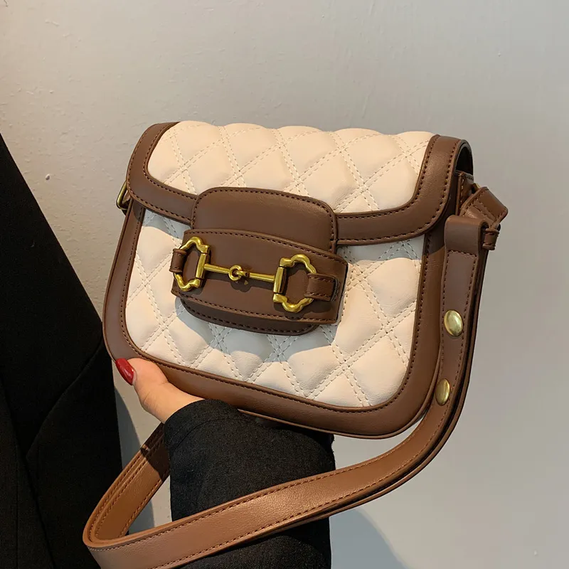 JANE KLAIN Synthetic Leather Shoulder Bag Crossbody Bag Regular Women's White/Brown-11