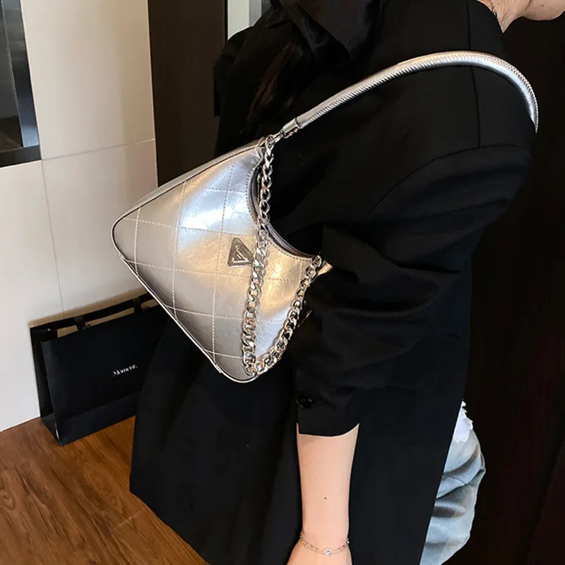 JANE KLAIN Synthetic Leather Underarm Shoulder Bag Women's Black/White/Silver/Pink-13