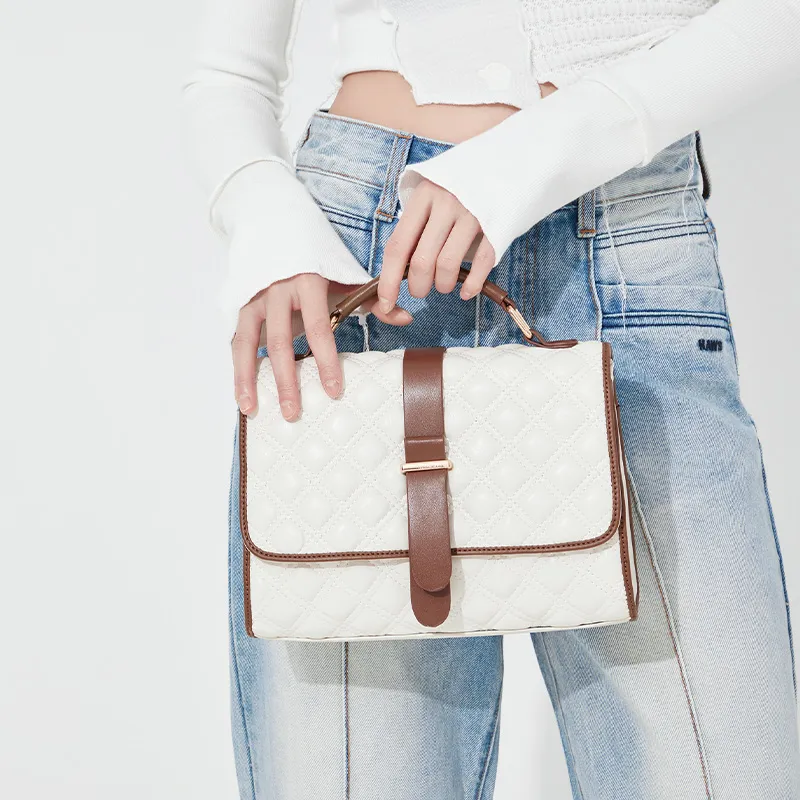 JANE KLAIN Synthetic Leather Shoulder Bag, Crossbody Bag, Handbag Women's White/Black-2