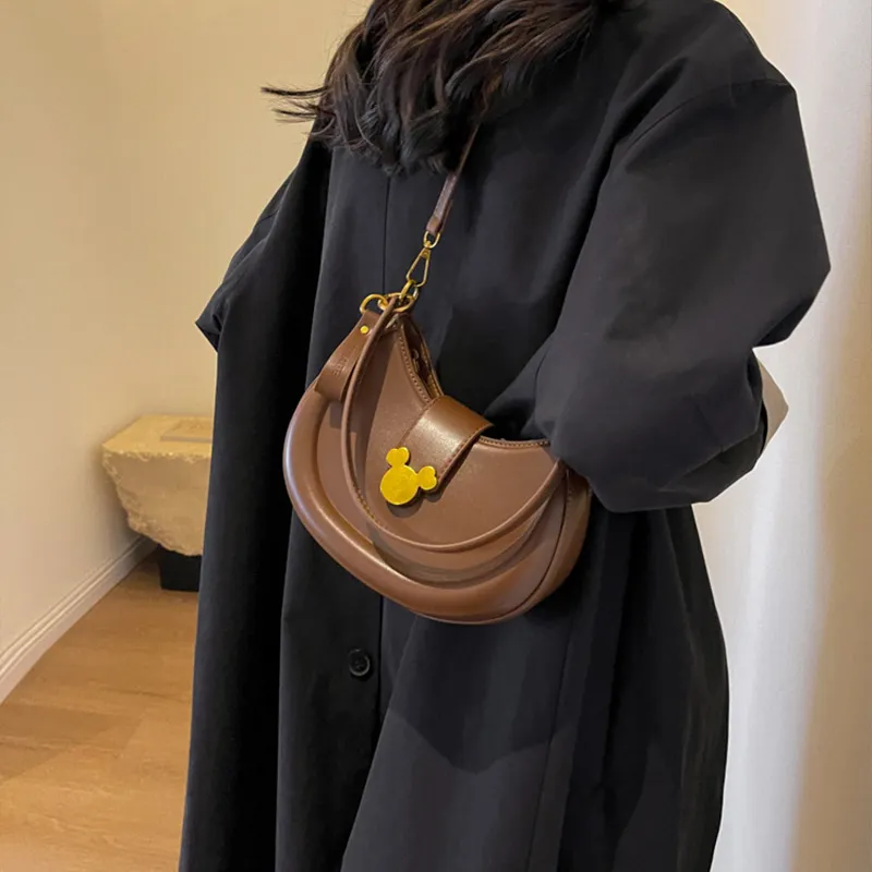 JANE KLAIN PU Saddle Bag Shoulder Bag Crossbody Bag Handbag Regular Women's Black/Brown-9