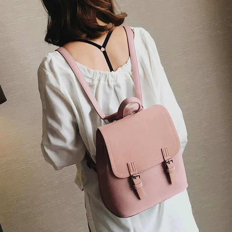 JANE KLAIN Synthetic Leather Backpack Large Size Women's Khaki/Blue/Pink-18