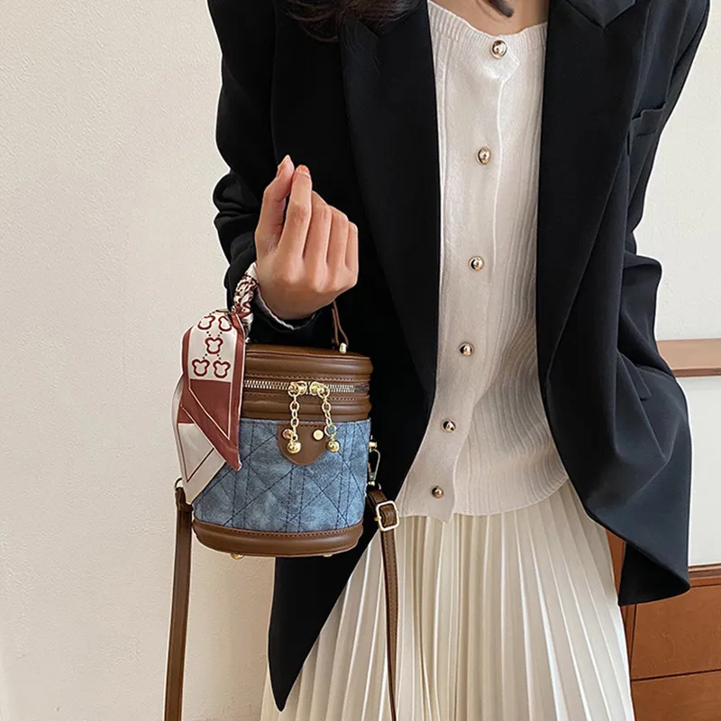 JANE KLAIN PU Bucket Bag, Crossbody Handbag Regular Women's Blue/Black/Brown-17