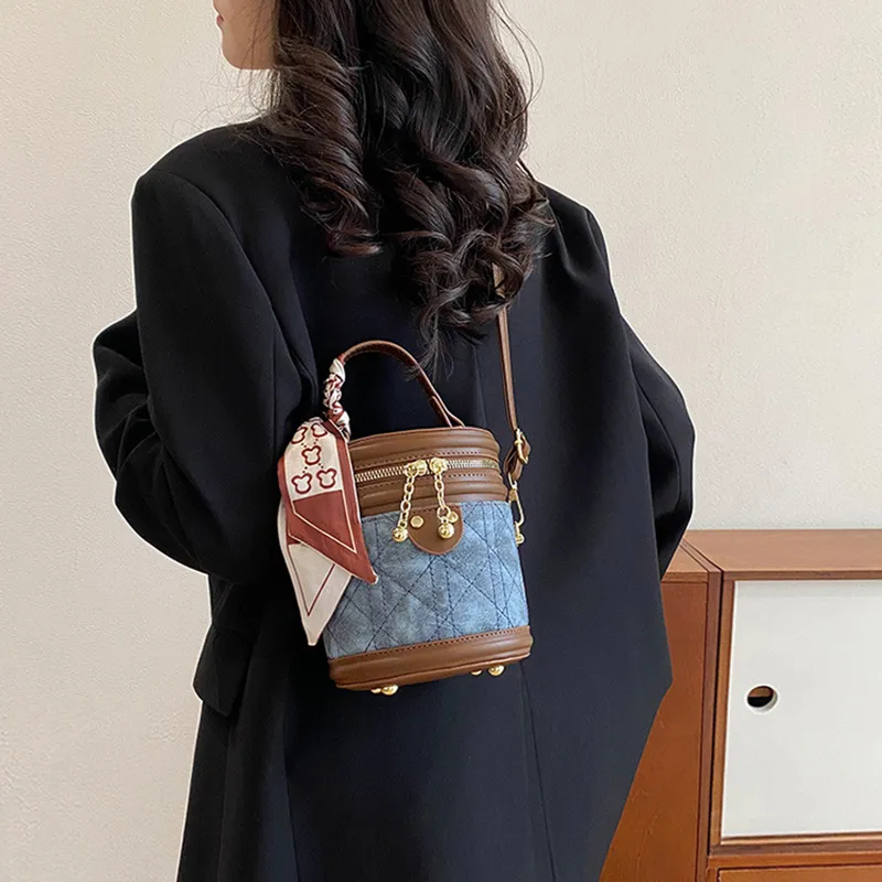 JANE KLAIN PU Bucket Bag, Crossbody Handbag Regular Women's Blue/Black/Brown-15