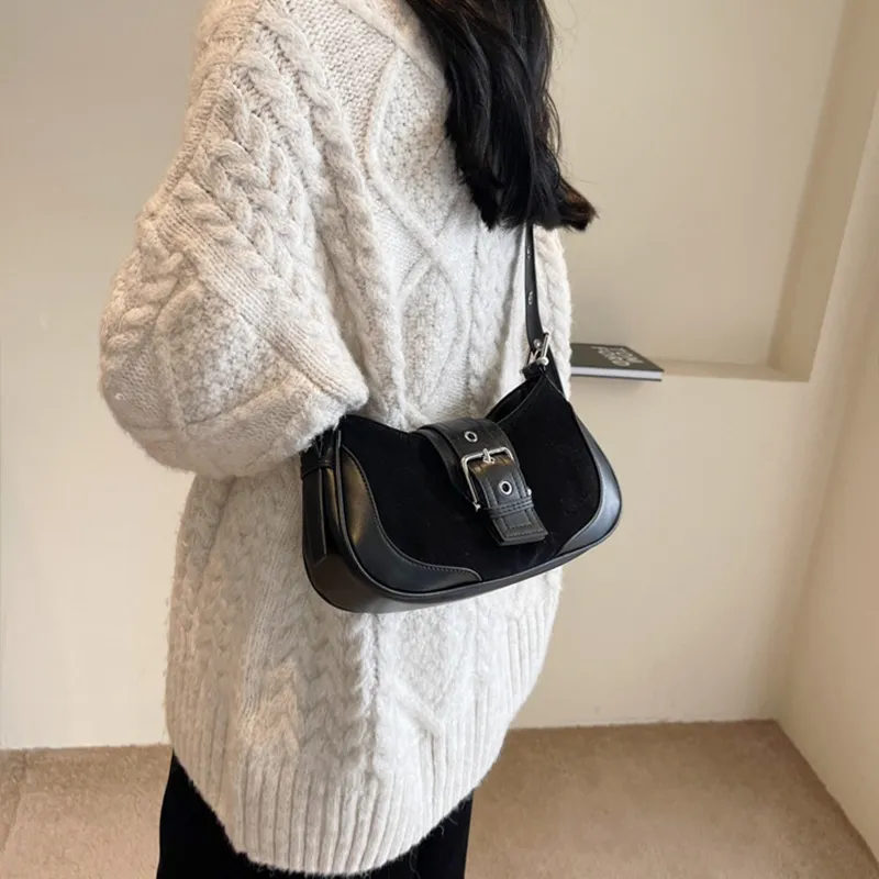 JANE KLAIN PU Shoulder Bag Crossbody Bag Small Square Bag Regular Women's Black/Brown-4