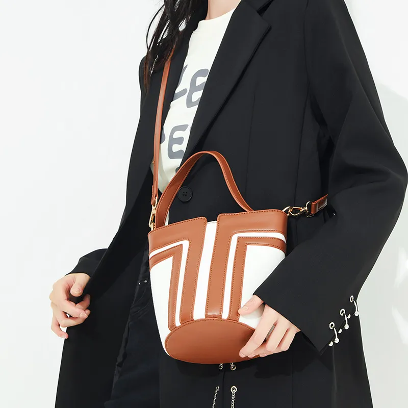 JANE KLAIN PU Bucket Bag, Shoulder Bag, Crossbody Bag, Handbag Regular Women's Black/Brown/Coffee-4