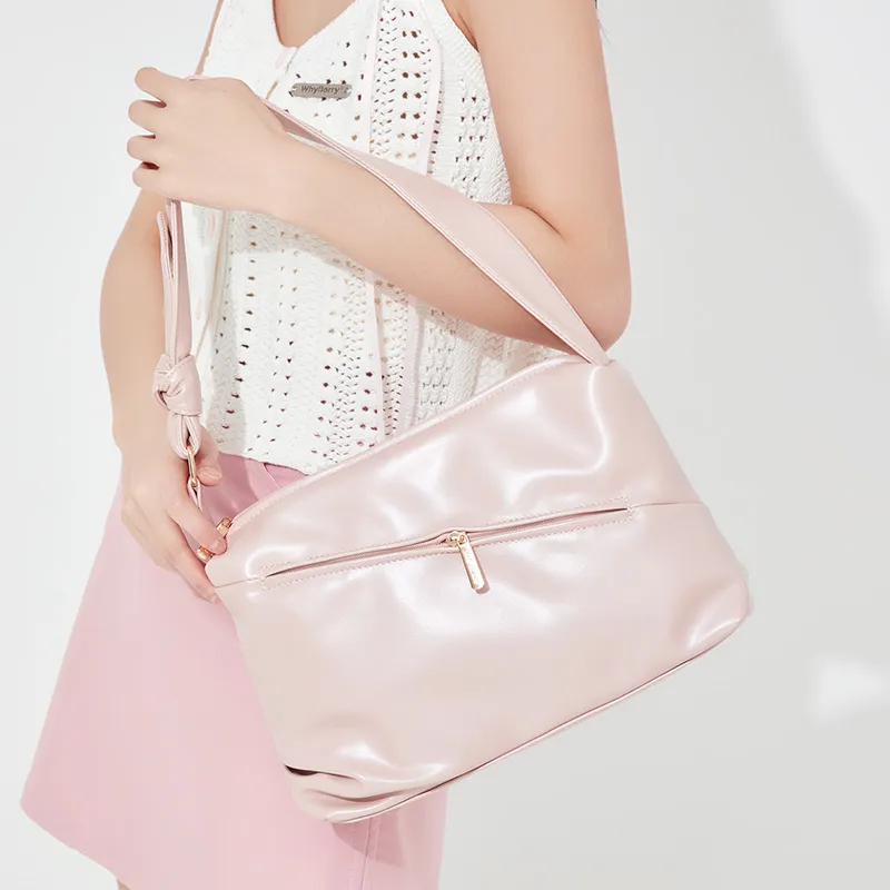 JANE KLAIN PU Tote Bag, Shoulder Bag Women's Pink/Ecru-2