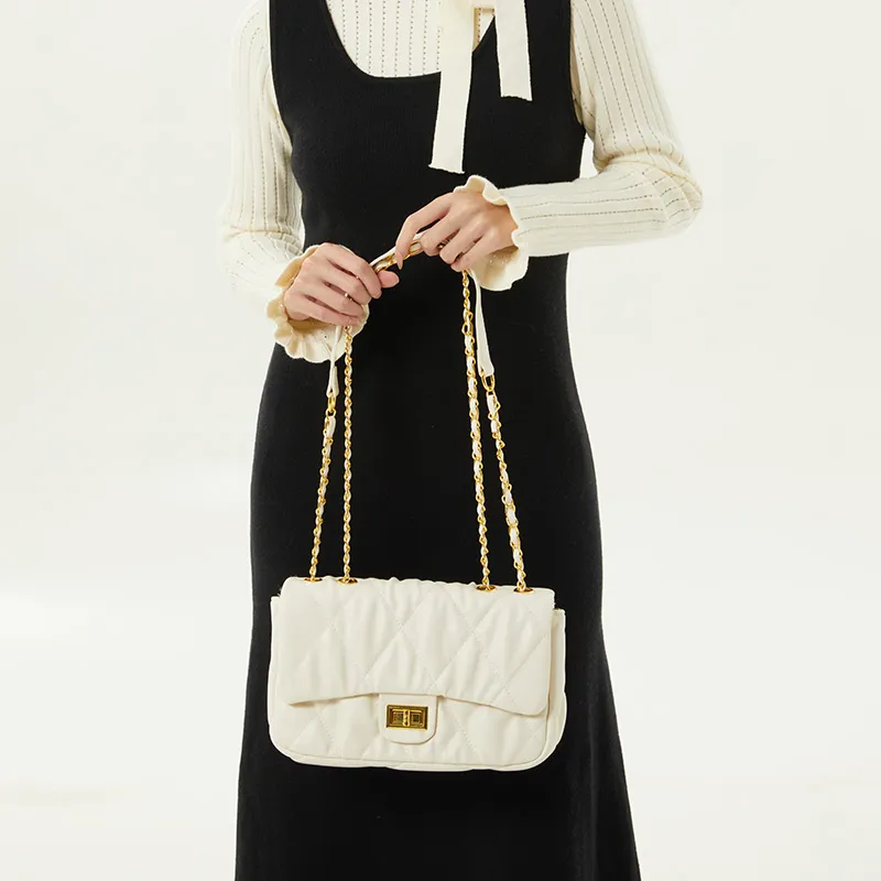JANE KLAIN Synthetic Leather Crossbody Bag Regular Women's White-3