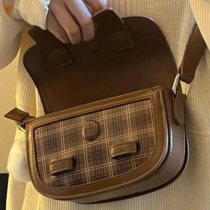 JANE KLAIN Synthetic Leather Tofu Bag Shoulder Bag Crossbody Bag Regular Women's Brown-1