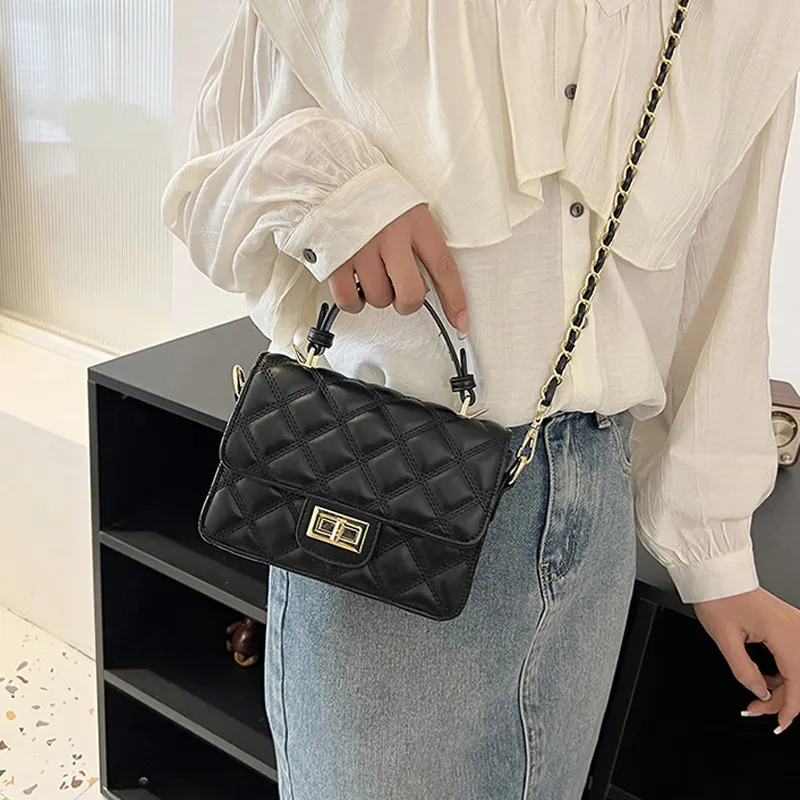 JANE KLAIN Synthetic Leather Small Square Bag, One Shoulder Handbag Women's White/Black/Silver-1