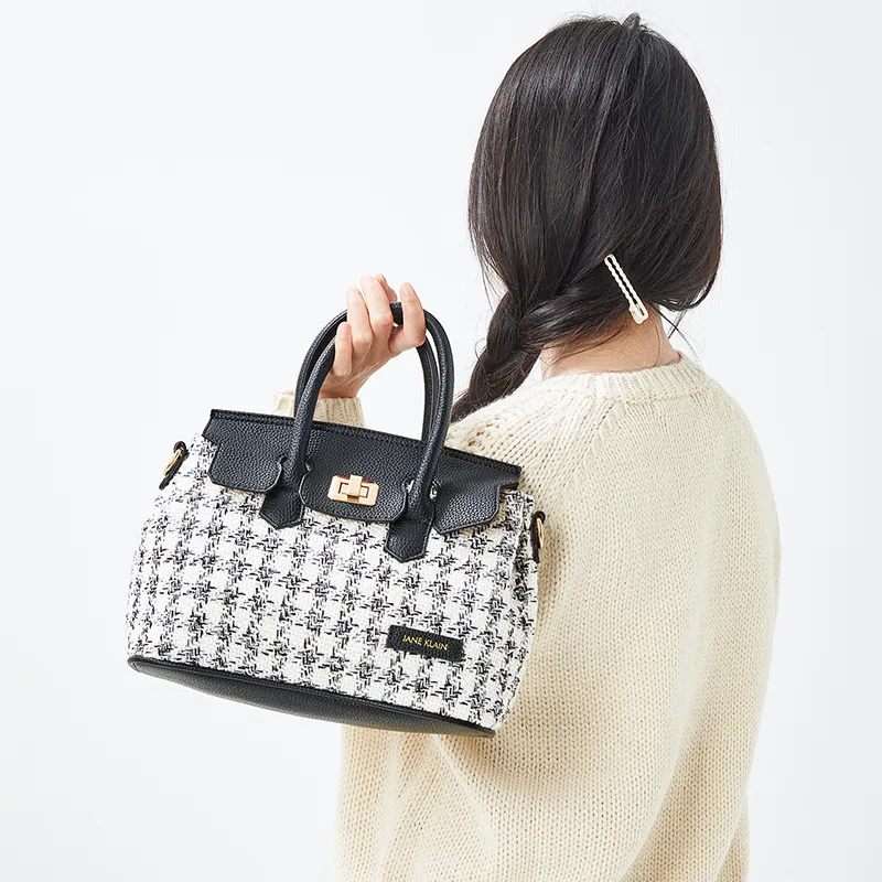 JANE KLAIN Fabric+Synthetic Leather Shoulder Bag Crossbody Bag Handbag Regular Women's Black/Red-3