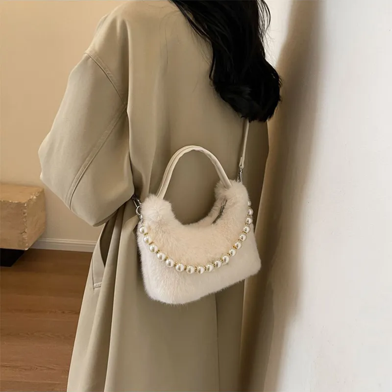 JANE KLAIN PU Laminated Textile Portable Shoulder Bag Crossbody Bag Handbag Regular Women's Ecru/Khaki-4