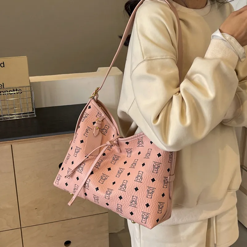 JANE KLAIN Synthetic Leather Shoulder Bag Regular Women's Light Brown/Pink/Black/Ecru-7