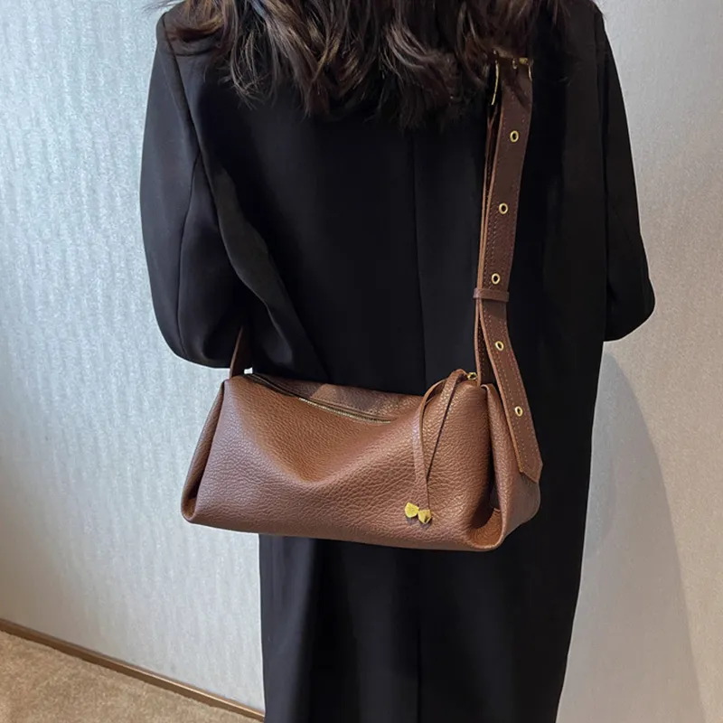 JANE KLAIN Synthetic Leather Shoulder Bag Women's White/Coffee/Black-10