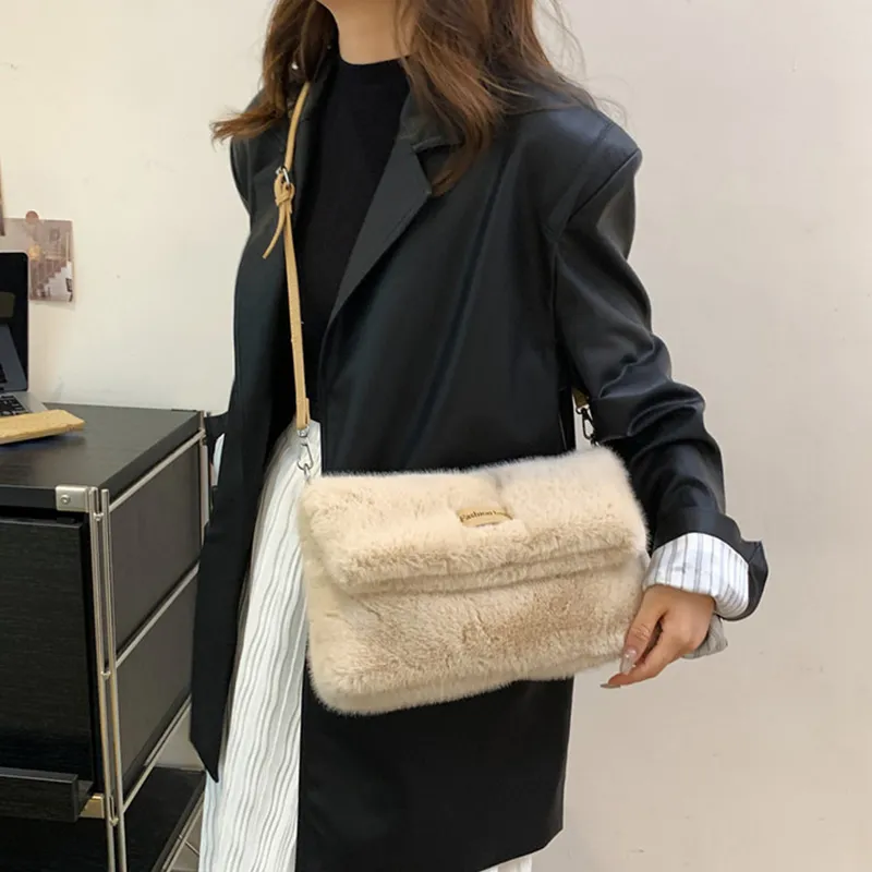 JANE KLAIN Fabric With Synthetic Leather Shoulder Bag Crossbody Bag Women's White/Black/Khaki/Coffee-8
