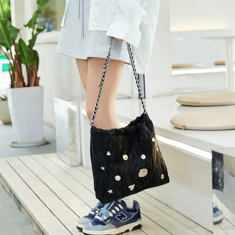 JANE KLAIN PU Shoulder Bag Tote Bag Shopping Bag Shoulder Bag Women's White/Silver/Pink/Black-21