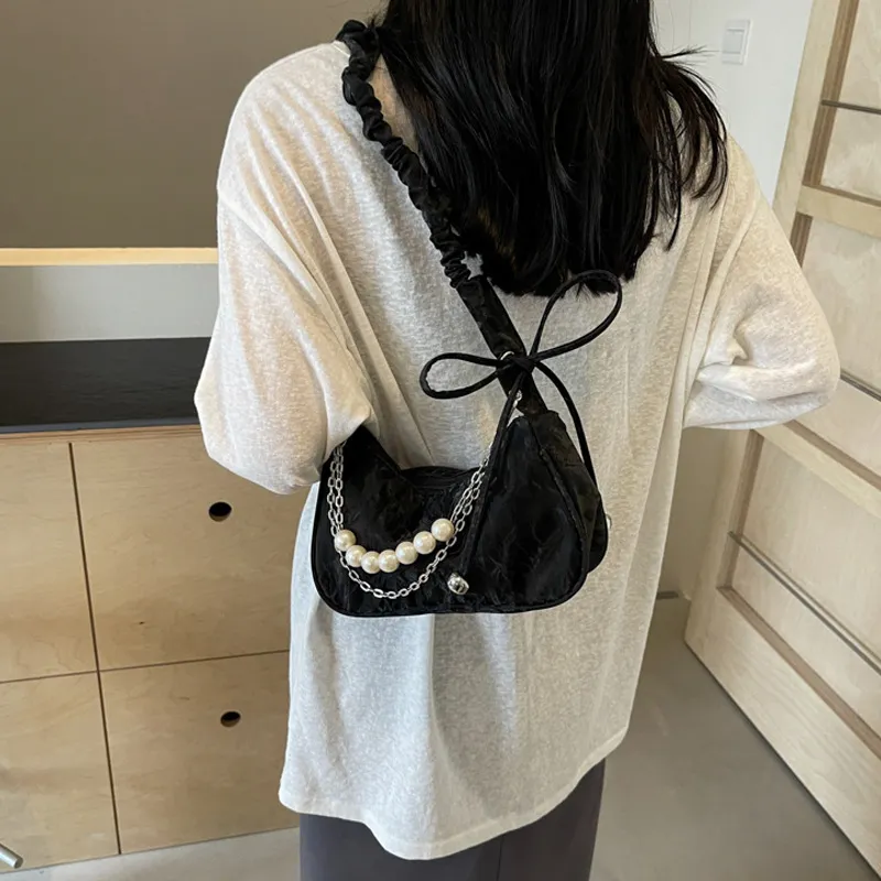 JANE KLAIN Synthetic Leather One Shoulder Underarm Handbag Regular Women's Ecru/Black/Green/Pink-2
