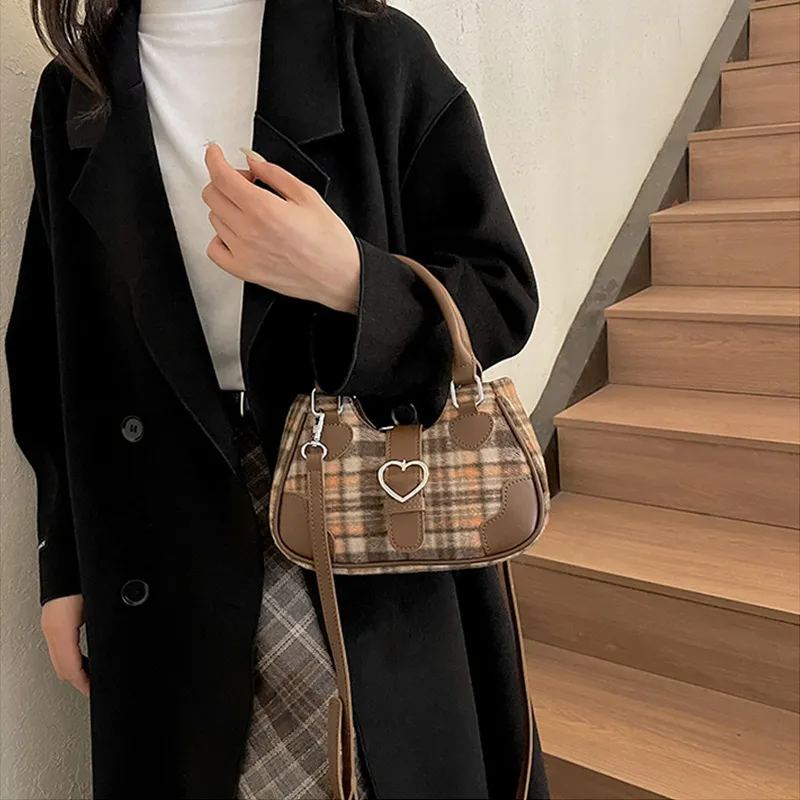 JANE KLAIN Fabric With PU Shoulder Bag Crossbody Bag Handbag Regular Women's Brown/Black-5