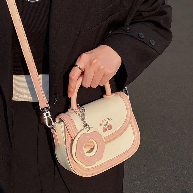 JANE KLAIN PU Saddle Bag Handbag, Crossbody Bag Regular Women's White & Blue/White & Pink-8