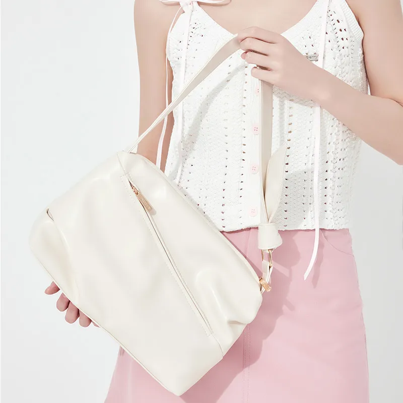 JANE KLAIN PU Tote Bag, Shoulder Bag Women's Pink/Ecru-10