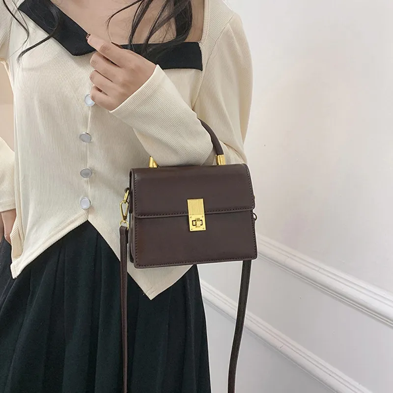 JANE KLAIN PU Small Square Bag One Shoulder Handbag Regular Women's White/Black/Coffee-16