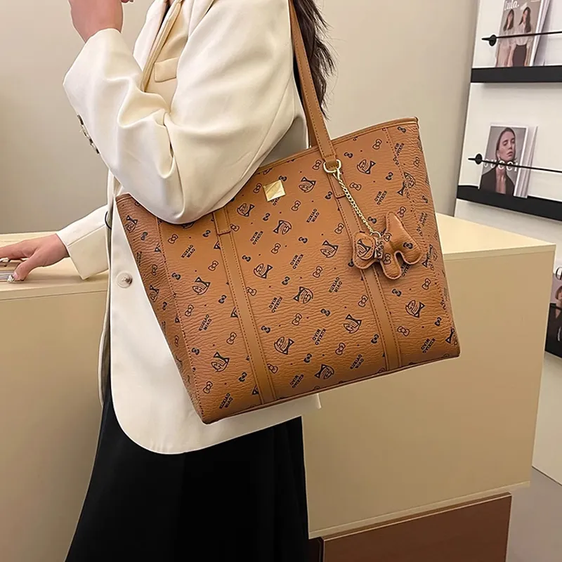 JANE KLAIN Synthetic Leather Tote Handbag Shoulder Bag Tubas Women's Caramel/Milk White/Pink/Black-21