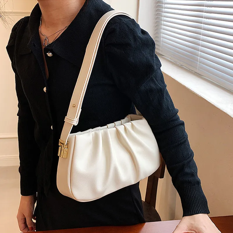 JANE KLAIN Synthetic Leather Shoulder Bag Regular Women's Cloud White/Chestnut Brown-4