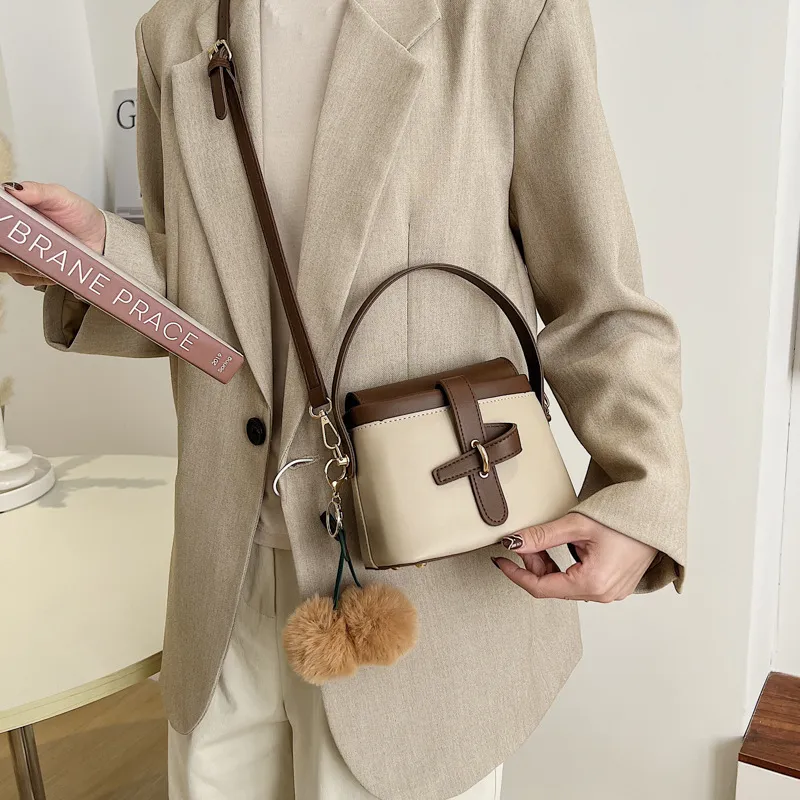 JANE KLAIN PU Bucket Bag, Shoulder Bag, Crossbody Bag, Handbag Regular Women's Black/Khaki-13