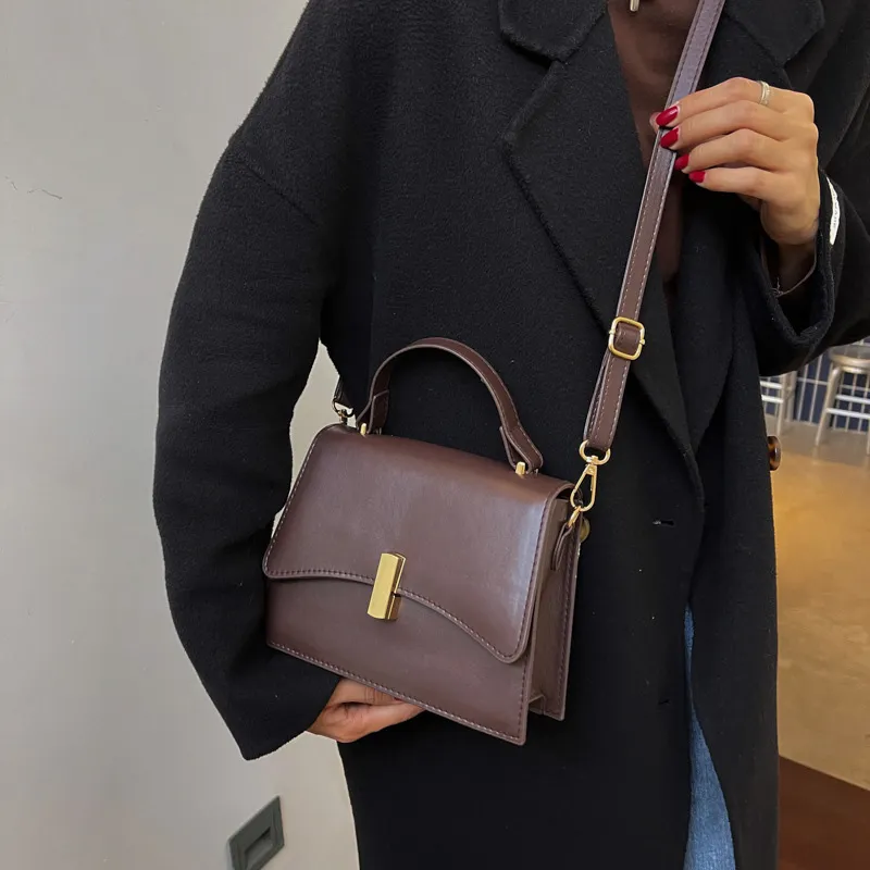 JANE KLAIN Synthetic Leather Handbags Shoulder Bag Crossbody Bag Small Size Women's Black/Coffee-8