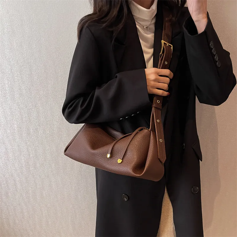 JANE KLAIN Synthetic Leather Shoulder Bag Women's White/Coffee/Black-3