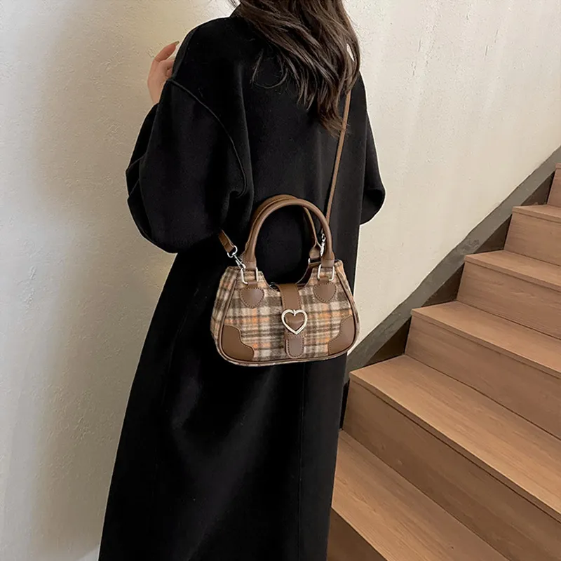 JANE KLAIN Fabric With PU Shoulder Bag Crossbody Bag Handbag Regular Women's Brown/Black-4