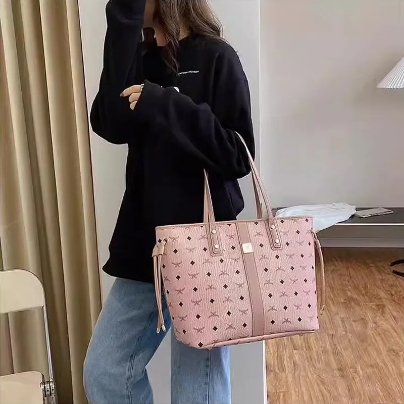 JANE KLAIN Synthetic Leather Tote Handbag Shoulder Bag Tubas Women's Caramel/Milk White/Pink/Black-19