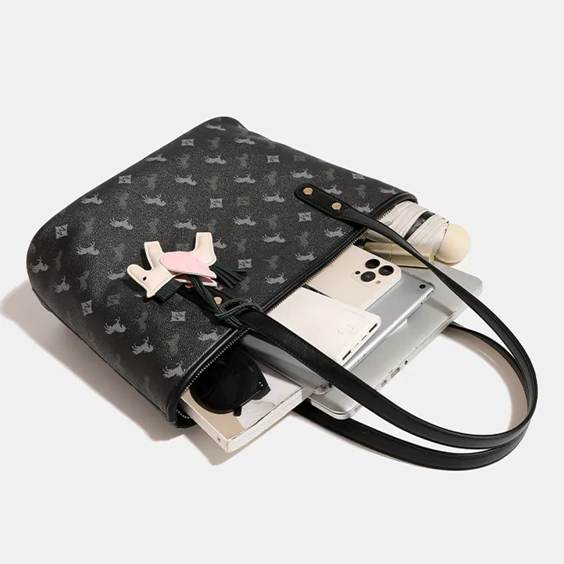 JANE KLAIN Synthetic Leather Shoulder Bag Regular Women's Cream White/Knight Black-10