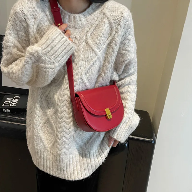 JANE KLAIN Synthetic Leather Small Square Bag, Crossbody Bag, Shoulder Bag Regular Unisex Black/White/Red/Coffee-10