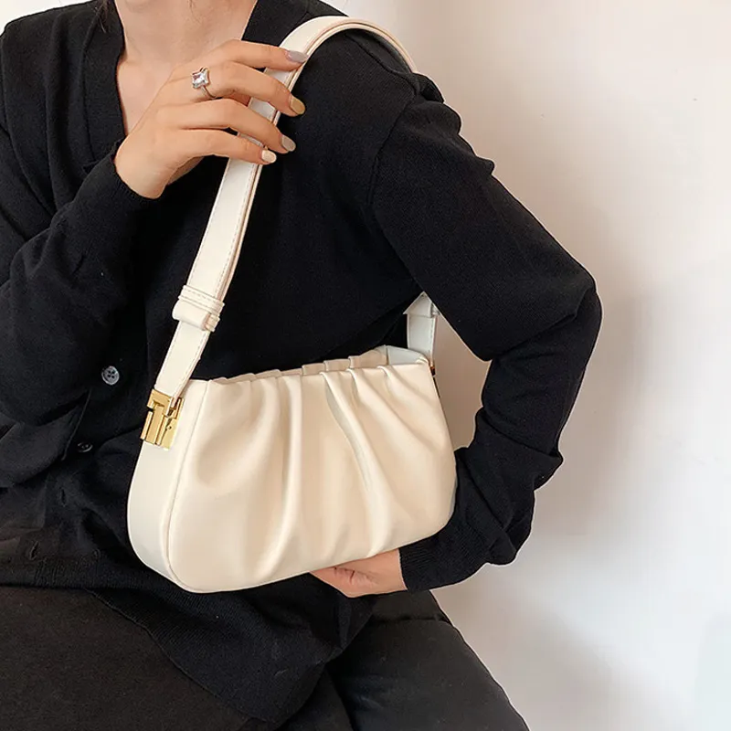 JANE KLAIN Synthetic Leather Shoulder Bag Regular Women's Cloud White/Chestnut Brown-1