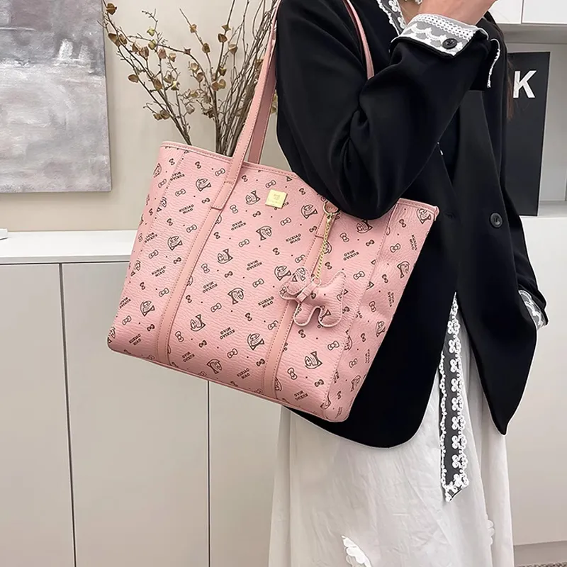 JANE KLAIN Synthetic Leather Tote Handbag Shoulder Bag Tubas Women's Caramel/Milk White/Pink/Black-30