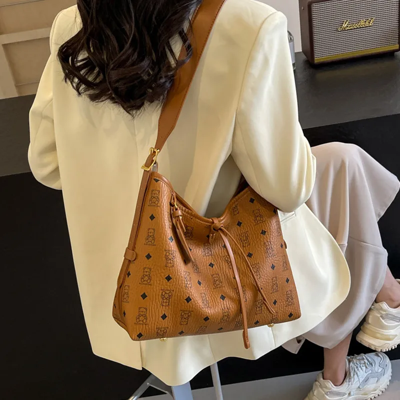 JANE KLAIN Synthetic Leather Shoulder Bag Regular Women's Light Brown/Pink/Black/Ecru-4
