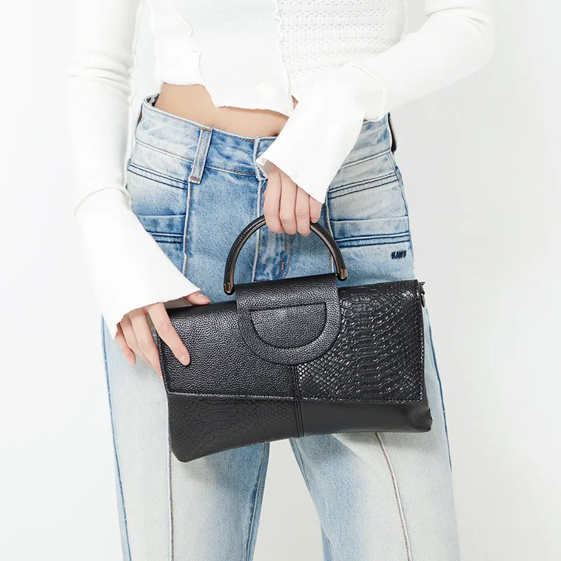 JANE KLAIN Synthetic Leather Handbag, Shoulder Bag Regular Women's Black/White-1
